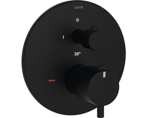 Schwarzer runder Thermostat von Vitra für das Badezimmer