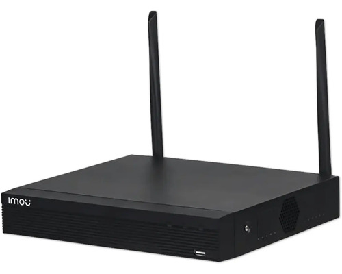 Imou Netzwerk-Videorekorder in Schwarz mit zwei Antennen und USB-Anschluss.