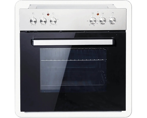 Backofen mit Bedienknöpfen und Glasfenster