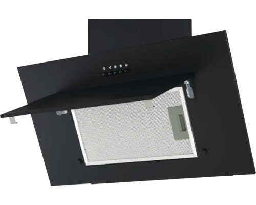 Schwarze Dunstabzugshaube mit Metallfilter