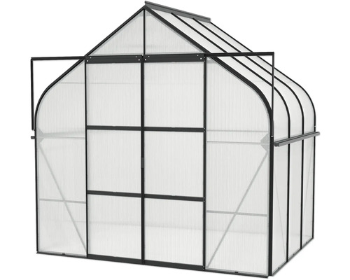 Gewächshaus mit Stahlrahmen und Polycarbonatplatten