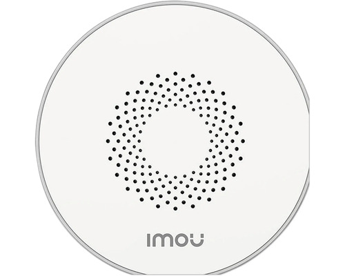 IMOU Logo auf einem runden Gerät mit einem Lochmuster