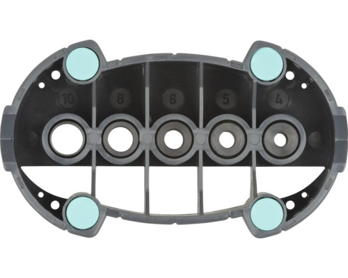 Mehrfachadapter für Wasserhahnanschluss mit fünf verschiedenen Größen