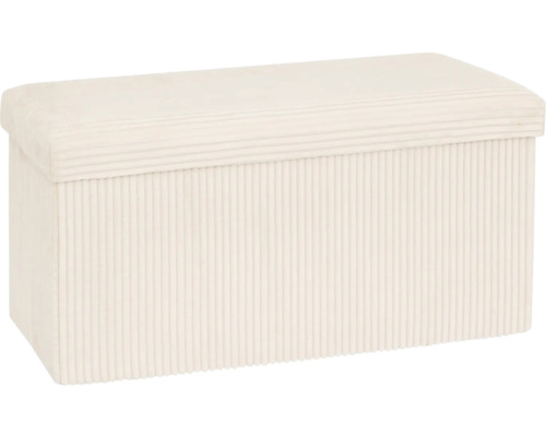 Sitzhocker Cord Elfenbein 76x38x38 cm Gepolsterte Aufbewahrungsbox