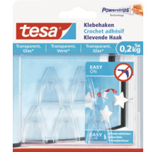 Tesa Klebehaken Powerstrips Technology, transparente Ausführung, 5er Packung