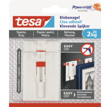 Tesa Klebenagel für Tapeten und Putz, Tragkraft zwei Kilogramm, zwei Stück