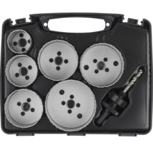 Lochsägensatz mit Bohrer in schwarzem Koffer