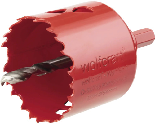 Wolfcraft Lochsäge mit Zentrierbohrer, 54 Millimeter Durchmesser