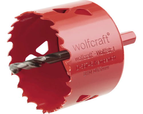 Wolfcraft Lochsäge mit Zentrierbohrer, Durchmesser 65 Millimeter