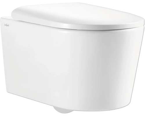 Wand-Tiefspül-WC mit geschlossenem Spülrand und WC-Sitz