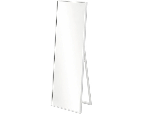 Rechteckiger Standspiegel mit weißem Rahmen