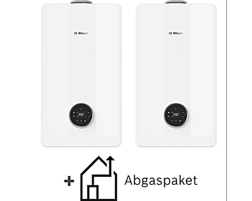 Zwei Bosch Gasthermen mit Abgaspaket