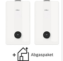 Zwei Bosch Gasthermen mit Abgaspaket
