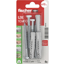 Fischer Universaldübel UX 10x60 mit Schrauben, 4 Stück