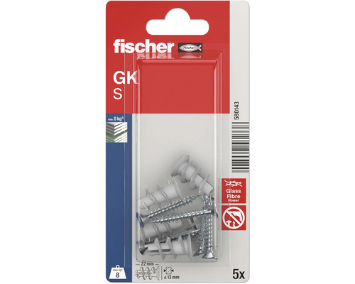 fischer GK S Gipskartondübel 5er-Packung