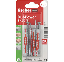 Fischer Dübel DuoPower 8x65 S, Viererpackung