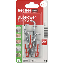 Fischer Dübel DuoPower 8x40 mit Winkelhaken, 4er-Packung