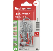 Fischer Dübel DuoPower 6x30 RH, 6 Stück, mit Schraubhaken
