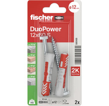 Fischer Dübel DuoPower 12x60 S, zwei Stück, in Verpackung