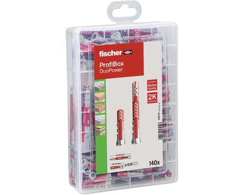 Fischer ProfiBox DuoPower mit 140 Dübeln in transparenter Kunststoffbox