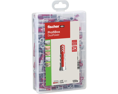 Fischer ProfiBox DuoPower Dübel, 120 Stück im Set