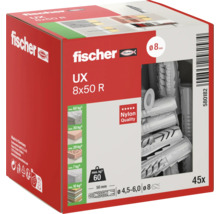 Fischer Universaldübel UX 8 x 50 R, 45 Stück im Paket