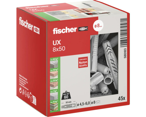 Fischer UX Dübel, Packung mit 45 Stück