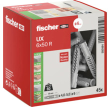Fischer Universaldübel UX 6x50 R, 45er-Pack