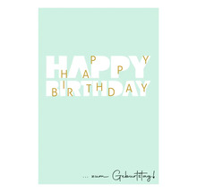Geburtstagskarte mit der Aufschrift Happy Birthday