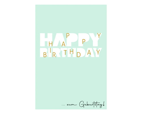 Geburtstagskarte mit der Aufschrift Happy Birthday
