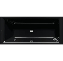 Schwarze Badewanne von oben