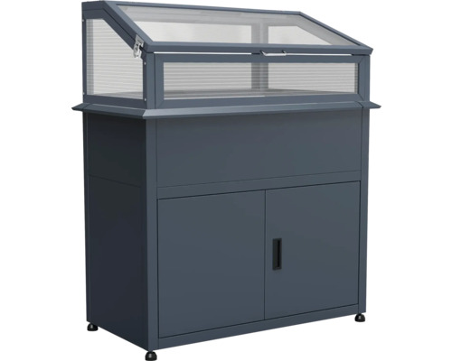 Hochbeet mit Schrank und Frühbeetaufsatz