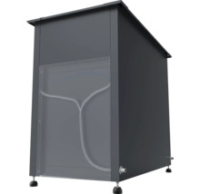 Grauer Fettabscheider mit transparentem Fenster für die Gastronomie