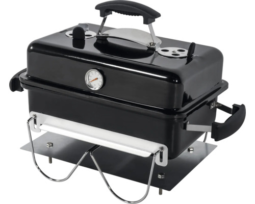 Tragbarer Holzkohlegrill mit Thermometer