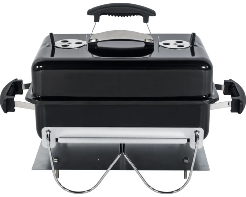 Tragbarer Holzkohlegrill mit Deckel und Griff