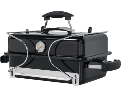 Tragbarer Holzkohlegrill mit Thermometer