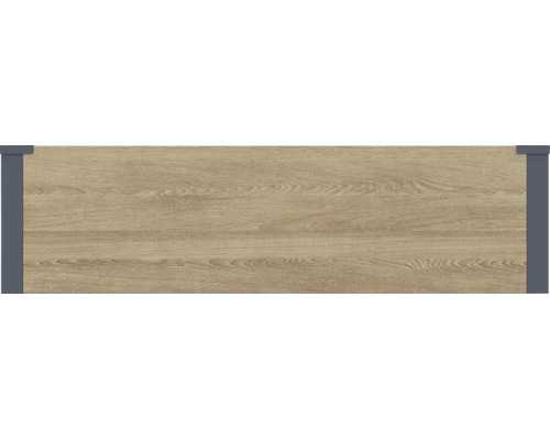 Rechteckiges Wandpaneel mit Holzoptik Oberfläche und Kantenleisten.