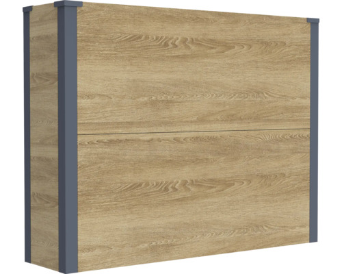 Wandschrank in Holzoptik mit Eckprofilen