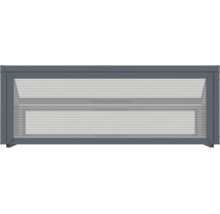 Rechteckiges Oberlicht mit Rahmen aus Metall und horizontal gerippter Stegdoppelplatte für den Einbau in Wände.