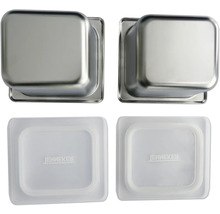 Edelstahlbehälter mit Deckel, quadratisch, für Gastronomie