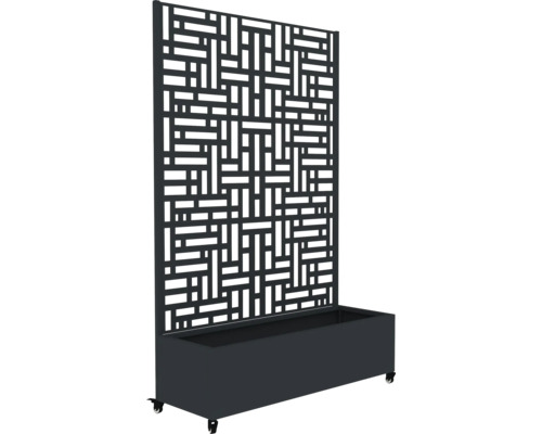 Sichtschutz mit Pflanzkasten und Rollen für den Garten