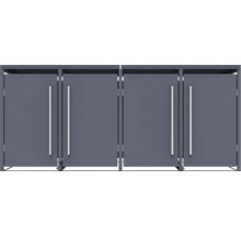 Mülltonnenbox mit mehreren Fächern und Griffen