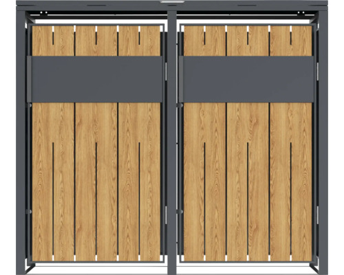 Doppeltor aus Holz und Metall