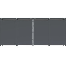 Graue Sichtschutzelemente zur Montage im Garten.