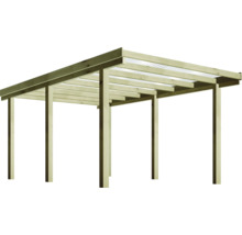 Holzcarport mit durchscheinendem Dach