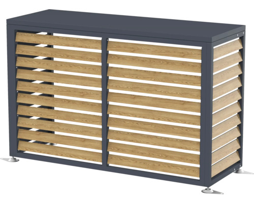 Mülltonnenbox mit Holzlamellen für den Außenbereich