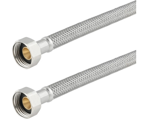 Zwei flexible Panzerschläuche mit Anschlussmutter