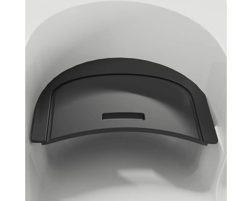 Detailaufnahme eines Toilettensitzes mit Deckel