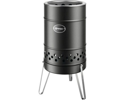 Petromax Anzündkamin aus Metall mit Löchern zur Belüftung und drei Beinen