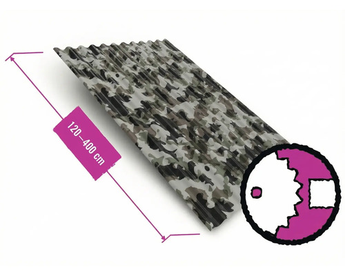 Trapezblech mit Camouflage Muster, Länge 120 bis 400 cm